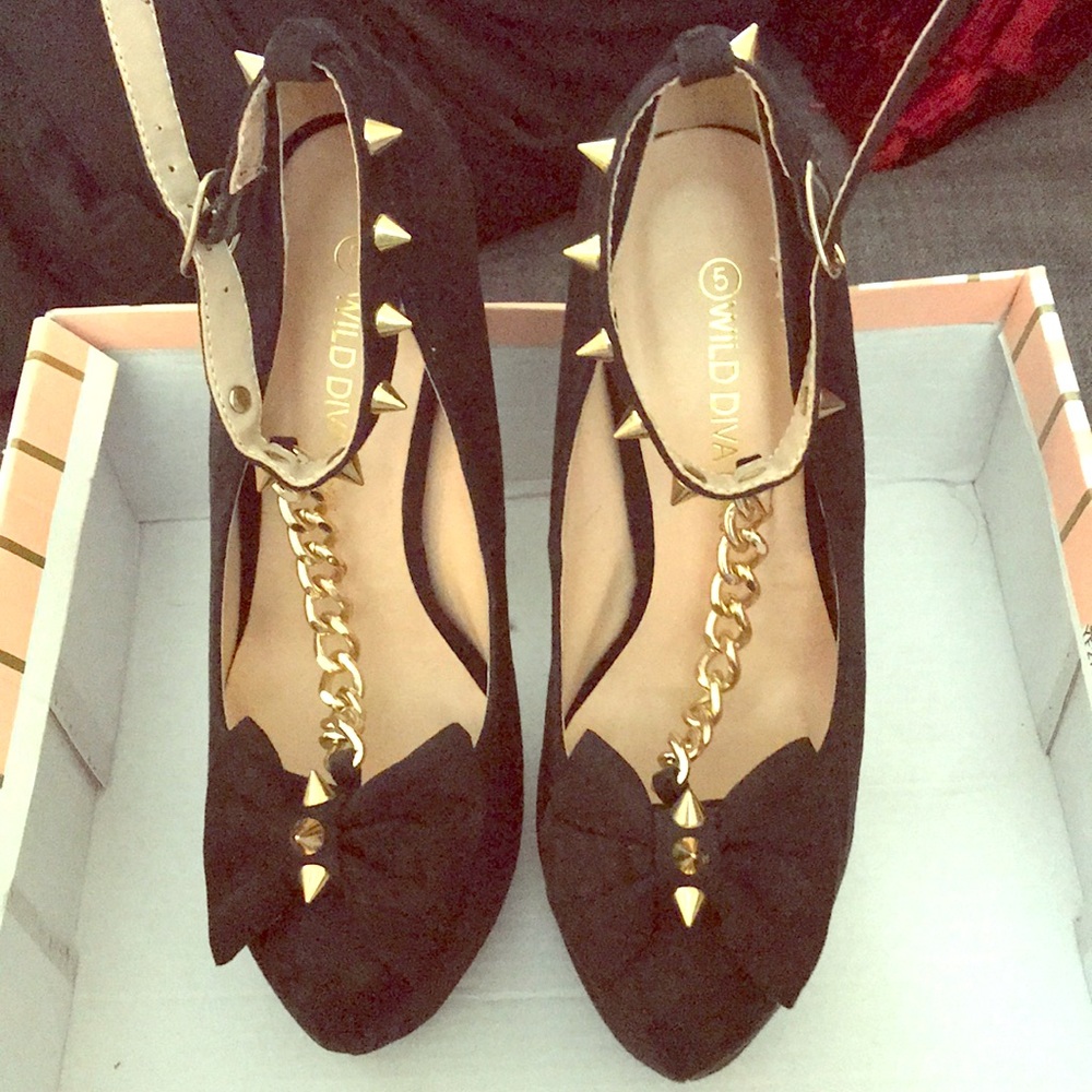 Black studded heels